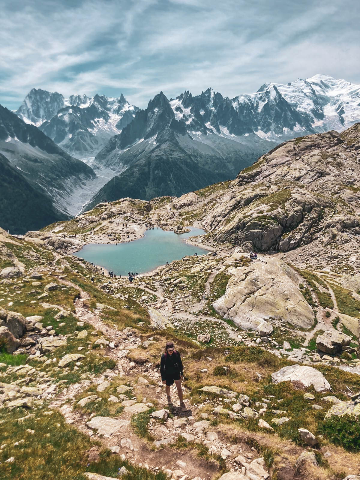 lac blanc, chamonix, mont blanc, aiguilles rouges, rando, cailloux, pierres, neige, montagne, pics, caillasse