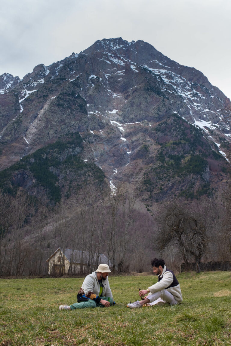 amis, echecs, jeu, montagne, nuage, neige, grand