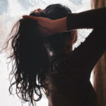 main, ombre, neige, hiver, doigt, sombre, blanc